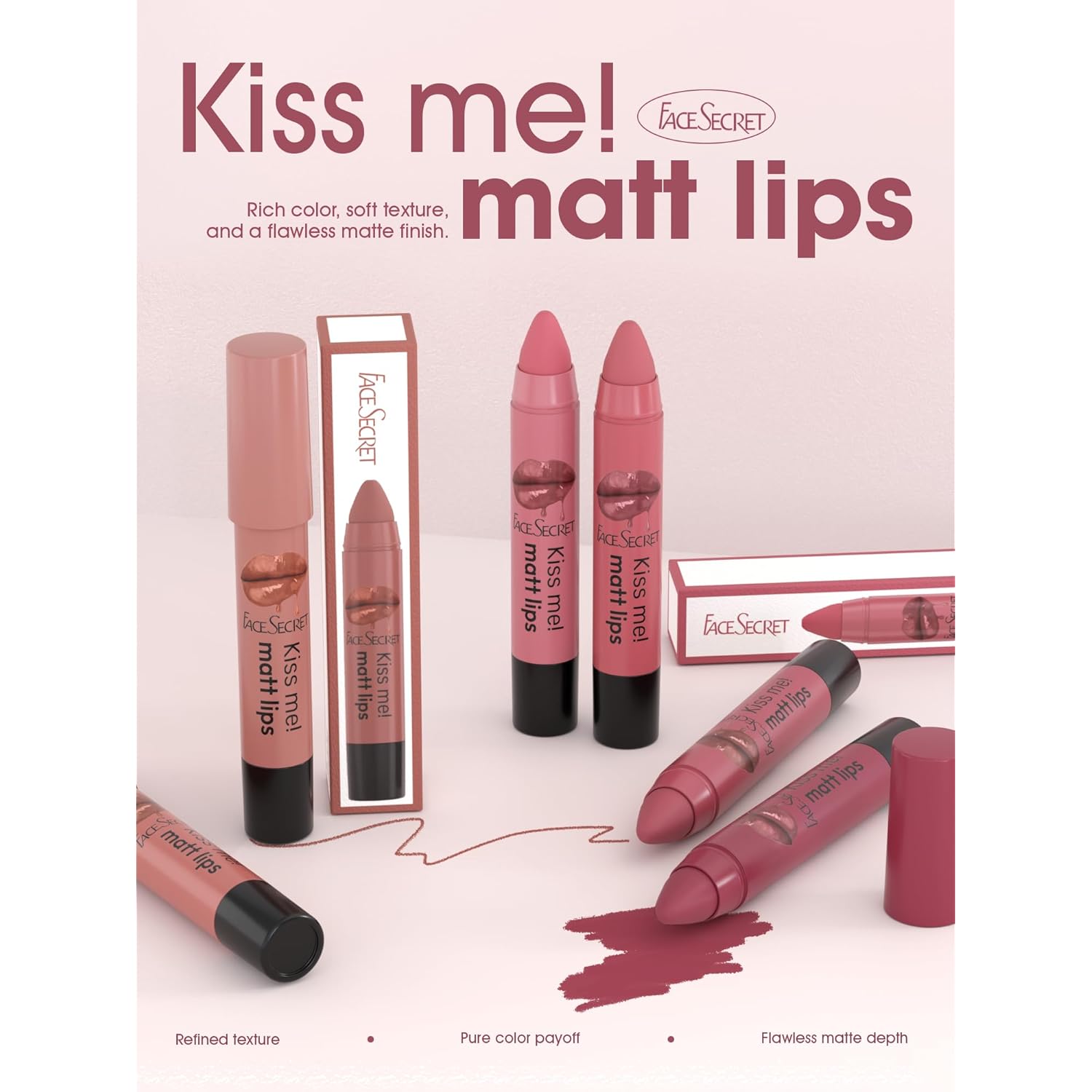 3PCS Lip Liner and Lipstick Combo Set, Velvet Matte Lipstick Pencil & Hydrating Lip Gloss - High Pigment Nude Brown Collection, Long-Lasting Moisturizing Lip Liner for Defining