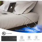 Olevs Floating Bed Frame Queen Size With Smart Led Lights And Charging Station - Modern Metal Platform Bed, Easy Assembly No Box Spring Needed