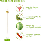 200 Pcs Cocktail Picks, 4.7 Inch Toothpicks for Appetizers, Bamboo Cocktail Sticks Skewers for Drinks, Desserts, Charcuterie, Wedding Party Fancy Toothpicks, Gold Pearl Mini Food Picks Decorative
