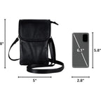 Befen Genuine Leather Small Crossbody Bags For Women Cell Phone Bag Cross Body Purses,Silver Zipper