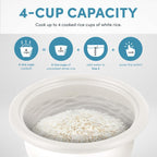 Aroma® Mini Rice Cooker, 2-Cup (Uncooked) / 4-Cup (Cooked), Grain Cooker, Soup Maker, Oatmeal Cooker, Auto Keep Warm, 1 Qt, Blue, Arc-302Ngbl