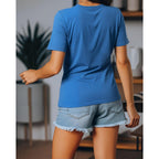 IRISGOD Womens Graphic Tees Casual Summer Short Sleeve Vintage T Shirts Tops 169 Peachy (Navy)