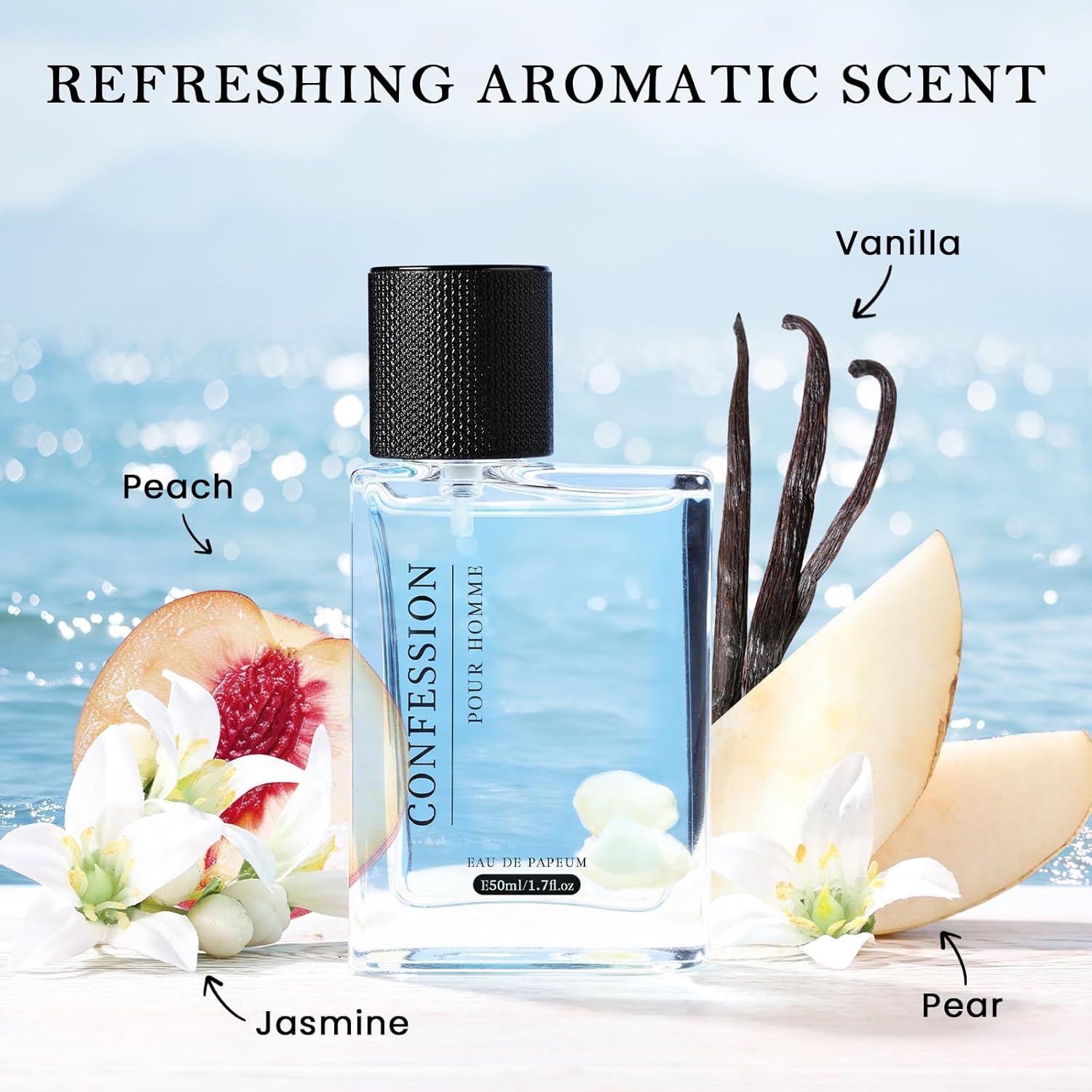 Women's Eau de Toilette perfume Long acting spray perfect, high white cologne 50ML Luxury Fragrances for Women, Fruit-scented portable perfume. Eau de Parfum Spray. Used for a date night dinner.