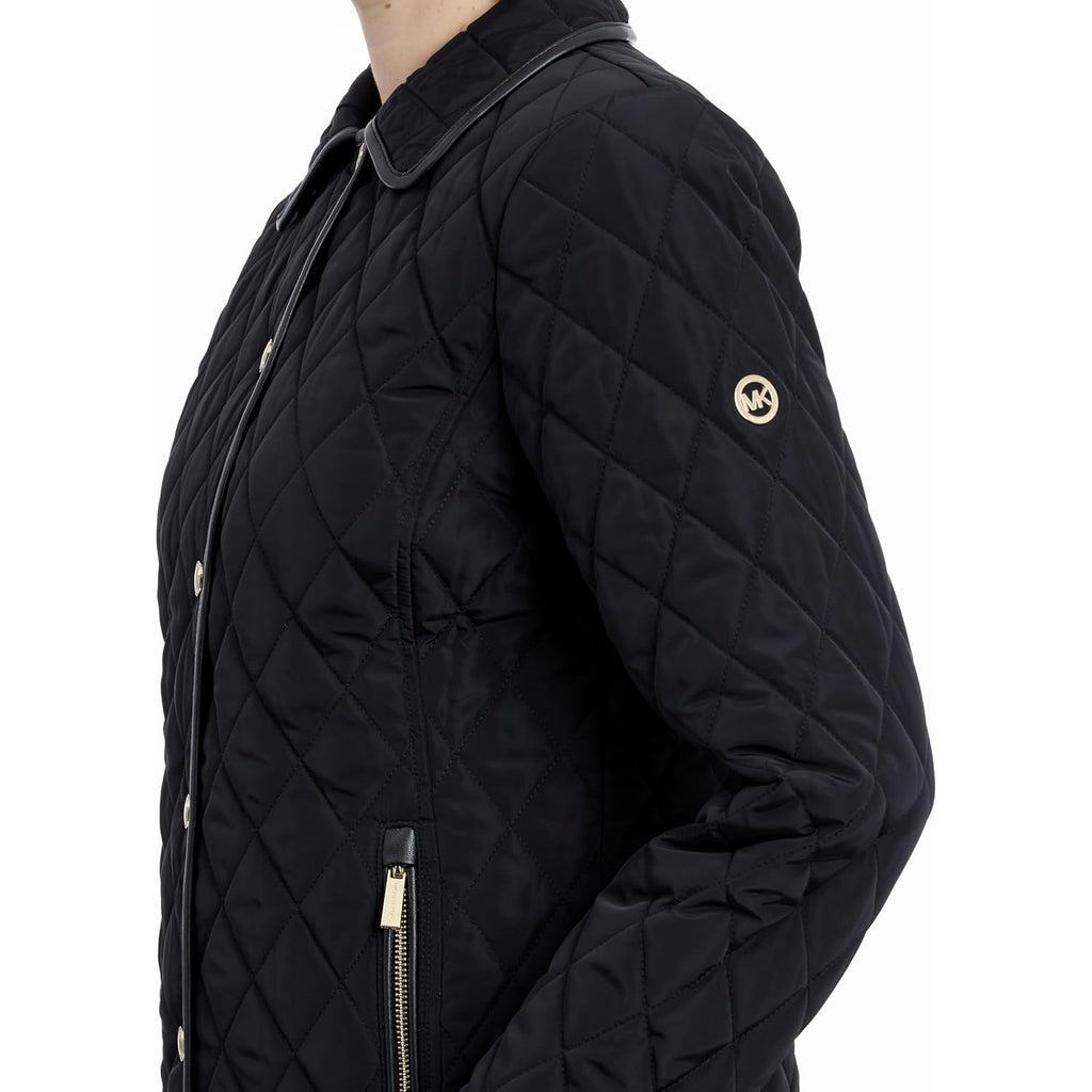 Michael Kors Womens Diamond Quilted Jacket For Women, Stylish Lightweight Jacket With Trim Detail