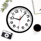 Roymnie Wall Clock Silent Non-Ticking Modern Clock Battery Operated 8 Inch Small Classic Analog Decorative For Classroom, Living Room, Office, Bedroom, School, Hotel (Black)