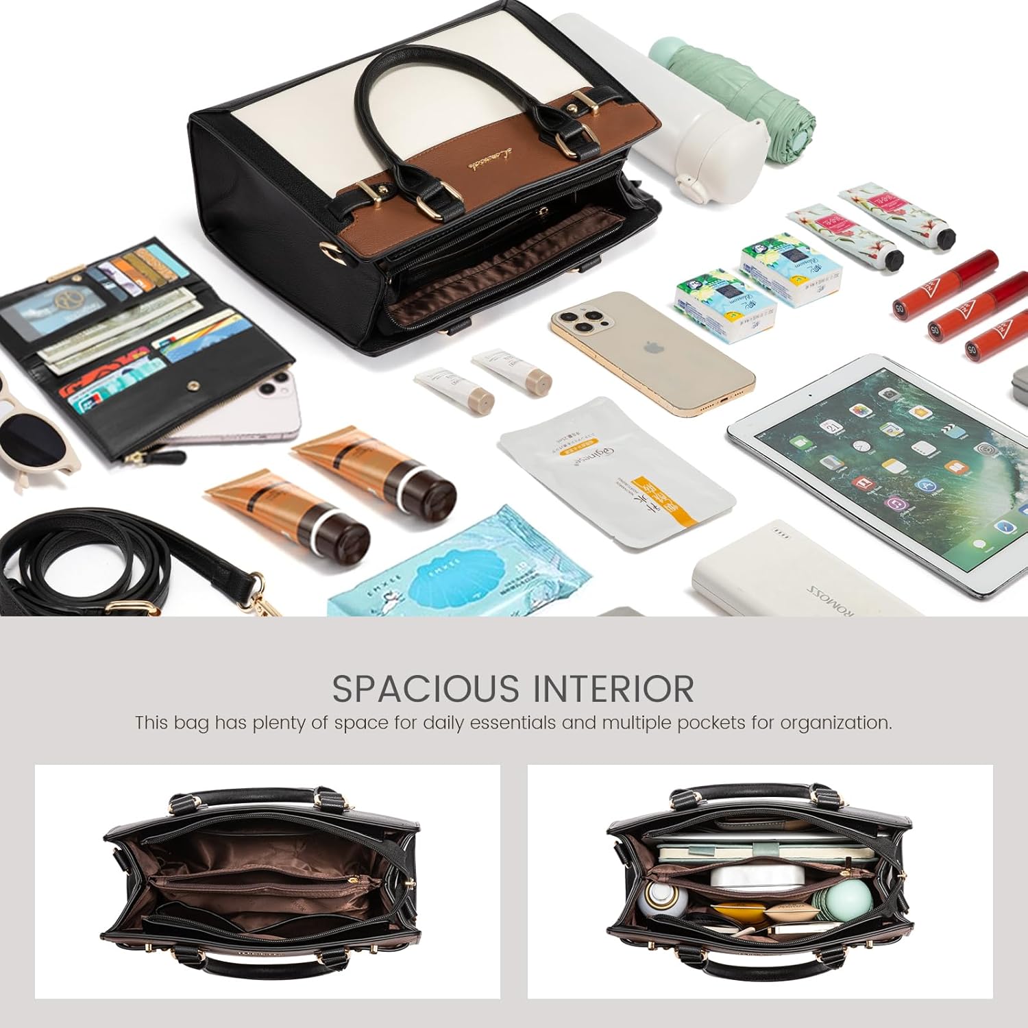 LOVEVOOK Purses and Handbags for Women, Tote Shoulder Bag Satchel Purse and PU Leather Top Handle for ladies
