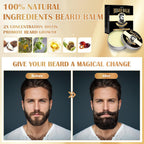 Beard Balm for Men, 100% Natural with Shea Butter, Argan Oil, Jojoba Oil, Vitamin E - 3.53OZ Conditioner Softener Moisturizer