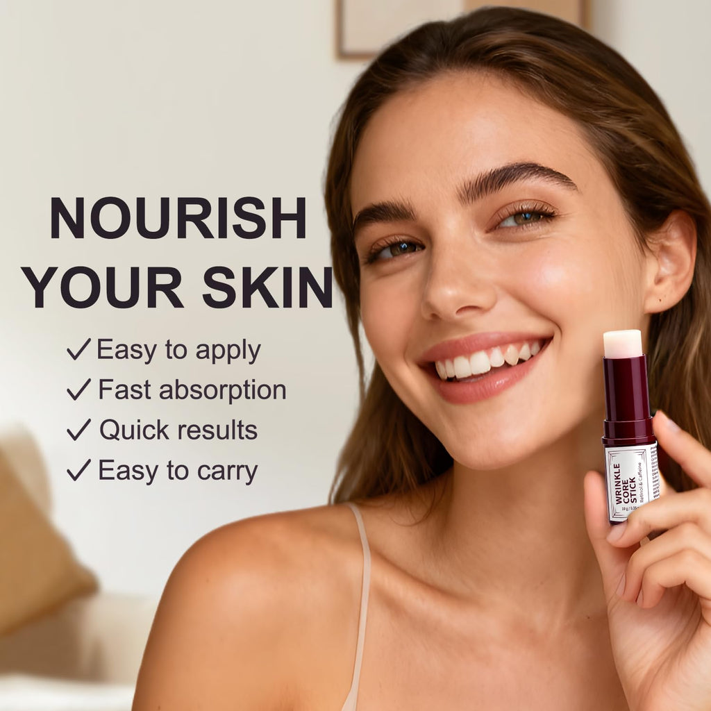 Retinol & Caffeine Eye Balm Stick – Anti-Aging Wrinkle Core Stick For Eyes, Face & Neck, Reduces Wrinkles & Dark Circles, Hydrating & Firming Under Eye Cream With Niacinamide, Travel-Friendly 0.35 Oz