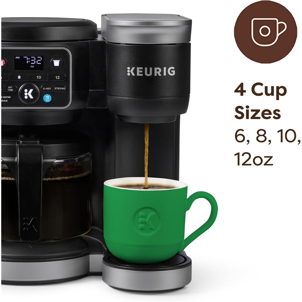 Keurig K-Duo Hot & Iced Single Serve & Carafe Coffee Maker, Multistream Technology, 72Oz Reservoir (Gen 2) | Multistream Tech, Brews K-Cup Pods And Grounds, Brew-Over-Ice, Strong And Extra Hot, 6-12 Oz Cups, 6-12 Cup Carafe
