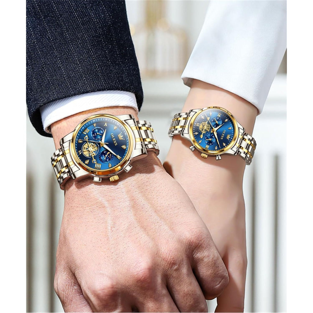 Olevs Couple Watch His And Her Set Matching Watch Mens Womens Diamond Romantic Valentine’S Day