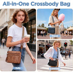 Anti Theft Crossbody Purse For Women Rfid Crossbody Bags For Travel Vegan Leather Cross Body Bag With Built-In Wallet
