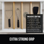 GORILLA GRIP powerGRIP Drawer Shelf and Cabinet Liner, Thick Strong Hold, Non-Adhesive Liners Protect Kitchen Cabinets and Cupboard, Bathroom Drawers, Easy Install, Breathable Mat, 12" x10', Beige