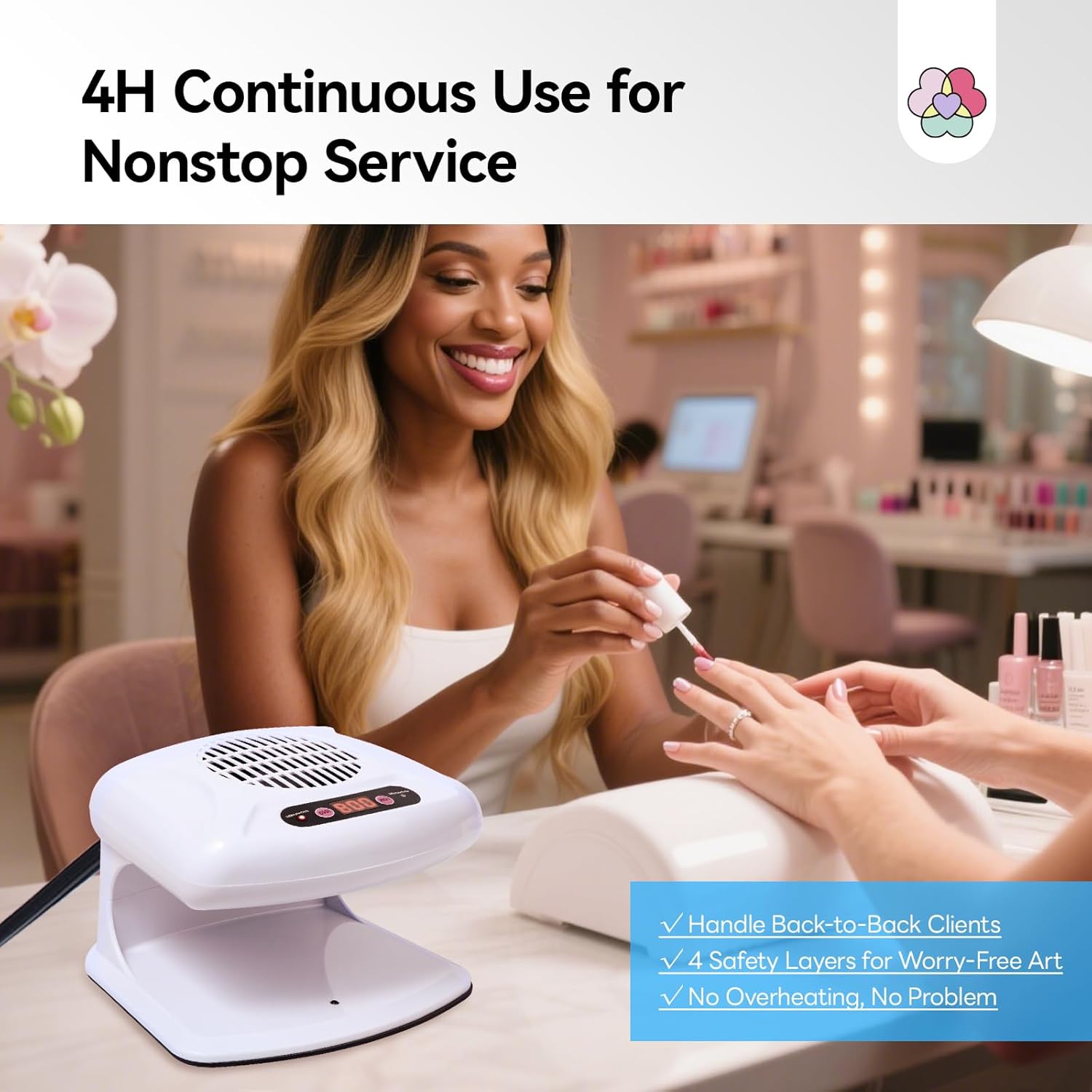 SAVILAND 300W 2026 Nail Dryer: 5X Faster Drying with Smart Sensor, Nail Dryer for Regular Polish Dual-Mode Warm & Cool Air, Battery-Free Design for Home and Salon Manicures