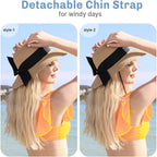 Beach Sun Straw Hats for Women, UPF 50+ UV Sun Protection Wide Brim Summer Straw Hat Foldable Packable Roll up Cap