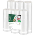 Bonsenkitchen Vacuum Sealer Rolls Bags, 6 Pack 3 Rolls 11" x 20' + 3 Rolls 8" x 20' Commercial Grade BPA Free Bag Rolls, Durable Customized Size Food Vac Bags for Storage and Sous Vide Cooking VB3211