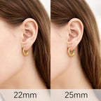 14K Gold Earrings for Women 14K Gold Hoop Earrings for Women Hoop Earring for Womens Hoops Rotating Small Ball Design Comfortable Hoops Earring for Womens 22/25mm