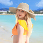 Beach Hats for Women - Beach Hat Womens UPF 50+, Packable Sun Hat Women Roll Up, Wide Brim Straw Hat for Women