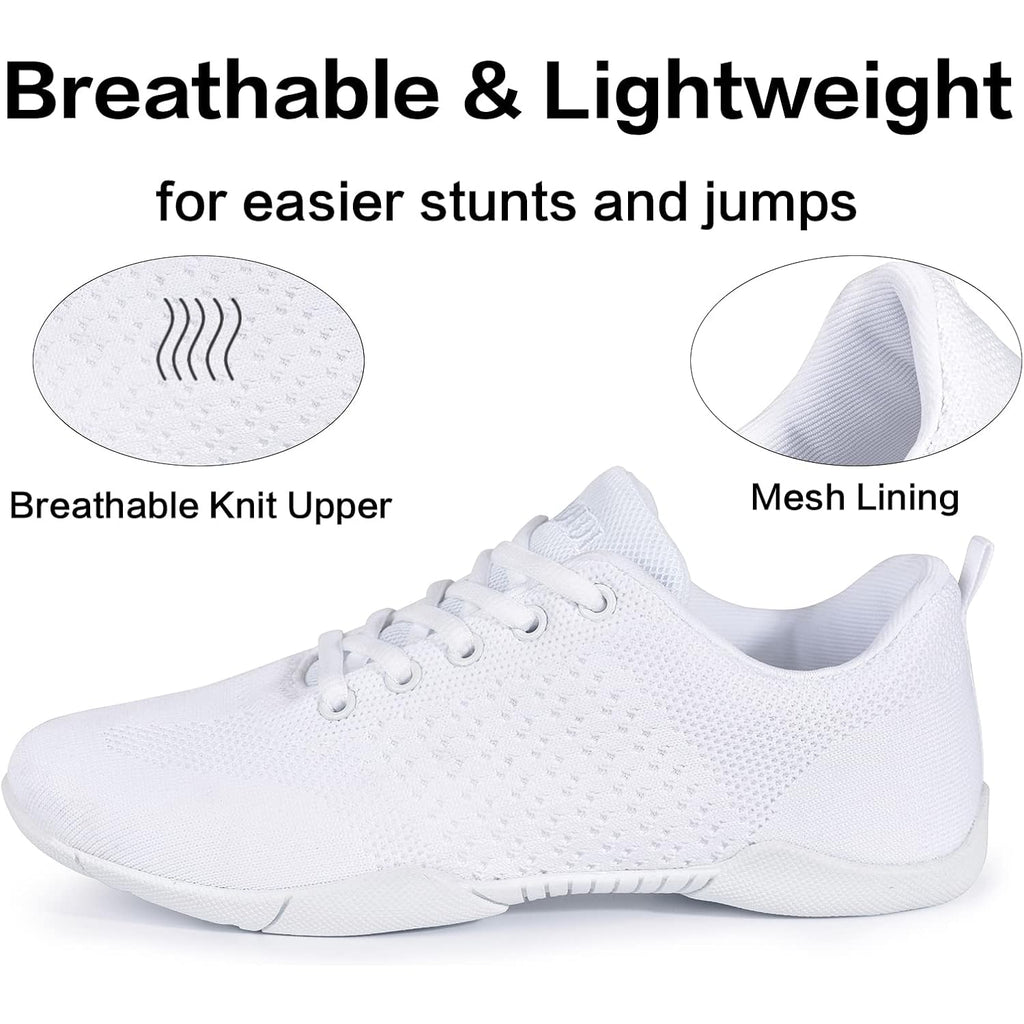 Cadidl Cheer Shoes Women White Cheerleading Dance Shoes