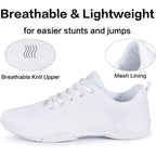 Cadidl Cheer Shoes Women White Cheerleading Dance Shoes