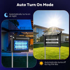 Solar Bug Zapper Outdoor, 4500V Mosquito Zapper Fly Trap For Patio | 10W Solar Panel, Ipx5 Waterproof, Auto Mode, Solar Powered, Usb C Charging, Electric Rechargeable Mosquito Killer For Garden