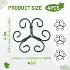 4Pcs Green Iron Monstera Support, Uniquely Designed Plant Support Stakes For Indoor Plants, Stable Plant Stakes And Supports, Turtle Shell Bamboo Clamp Set For Thriving Growth