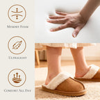 Fuzzy Slippers For Women Cozy Faux Fur House Shoes Winter Warm Memory Foam Slippers For Indoor And Outdoor