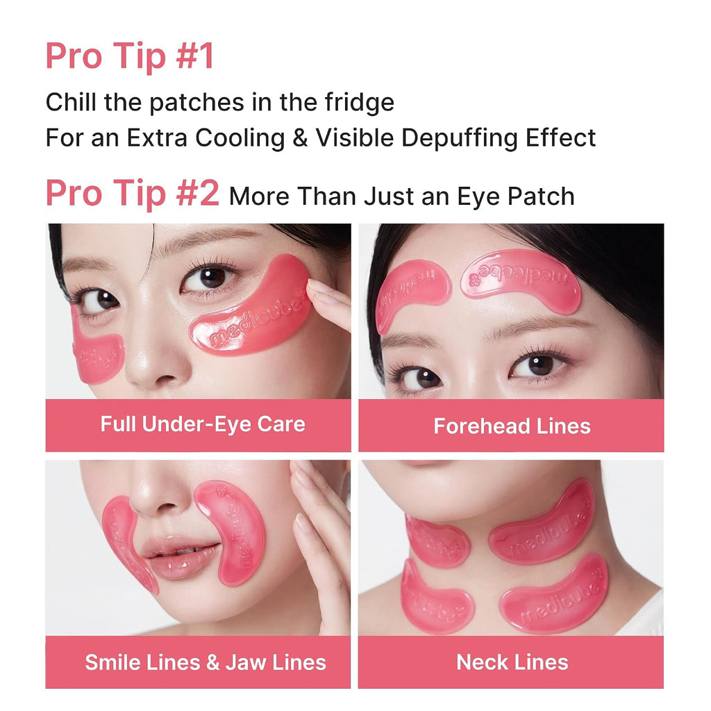 Medicube Jelly Eye Mask Pdrn Pink Collagen | Hydrogel Eye Patches With Pdrn, Collagen, Nad | Refreshing For Puffy, Tired Eyes | Firming For Look Of Wrinkles, Fine Lines | Korean Skincare (50 Pairs)