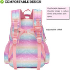 Backpack For Girls, Kids Backpacks Preschool Kindergarten Bookbag Cute Lightweight With Chest Strap And Lunchbox (Unicorn)