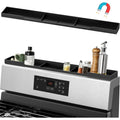 Stove Top Shelf 30 Inch - Silicone Material Magnetic Shelf For Stove - 3 Functional Partitions Kitchen Spice Rack Organizer-Black,Kitchen Gadgets Storage Organization