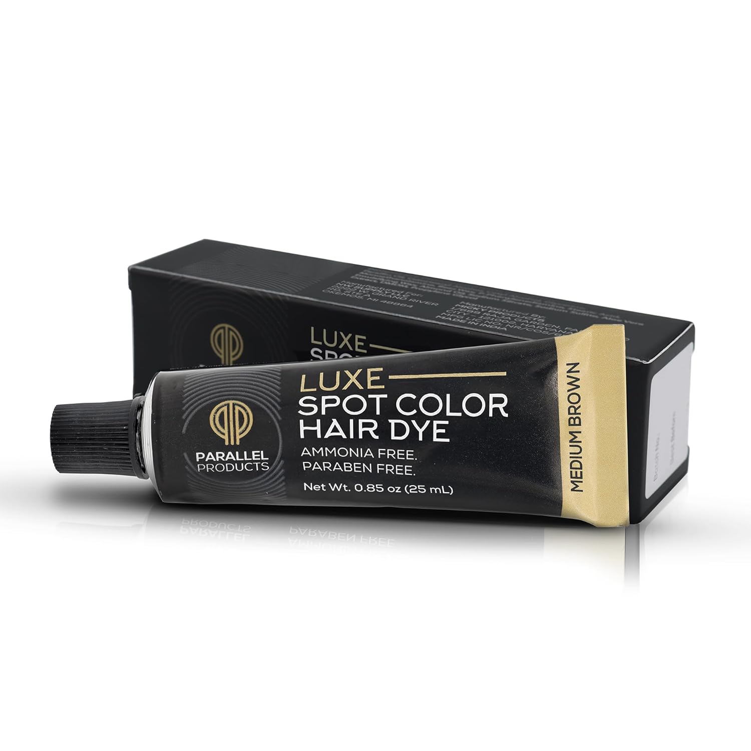 Parallel Products - Luxe Color (Medium Brown) - Cream Hair Dye - 25mL - Tint for Professional Spot Coloring - Covers Grey Hair - Root Touch-Up