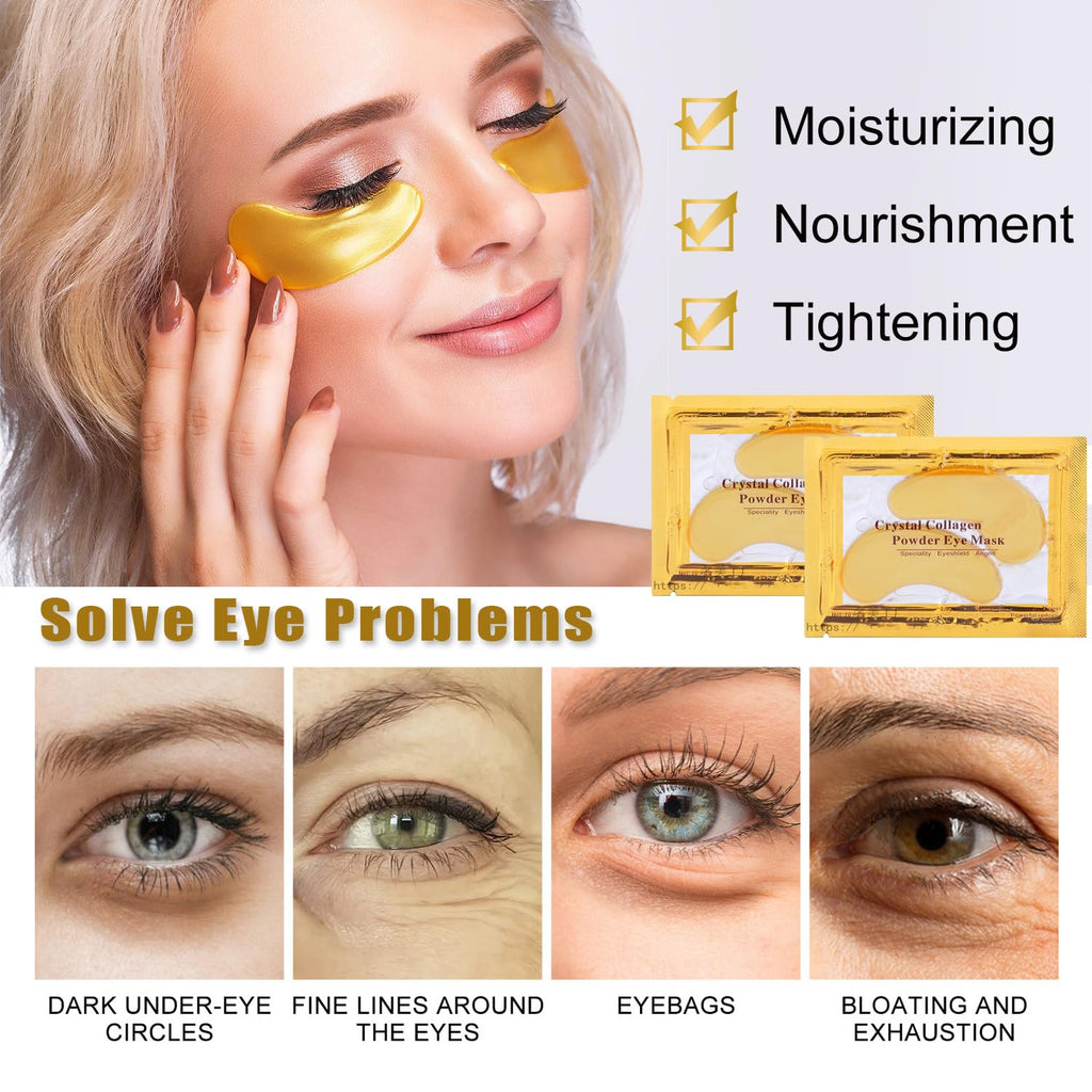 30 Pairs 24K Gold Eye Masks & Lip Masks, Under Eye Patches For Puffy Eyes, Lip Mask Skincare, Small Gifts, Bridesmaid Gifts, Bridal Shower Gifts, Wedding Gifts, Bulk Gifts, Bachelorette Party Favors