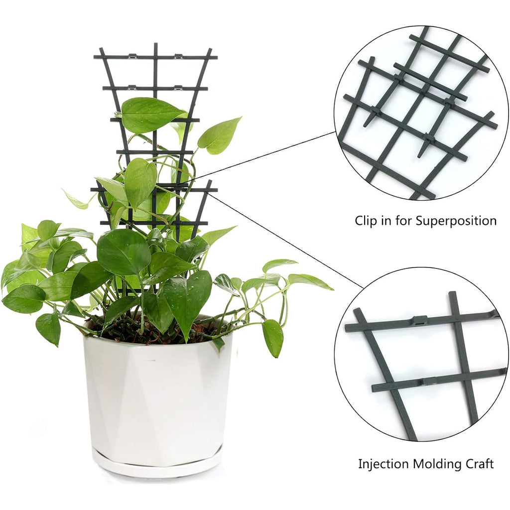 Feitore Plant Trellis Indoor, 6Pcs Stackable Plant Trellis For Climbing Plants Indoor, Small Plant Climbing Trellis For Potted Plants Plastic Climbing Plant Support Trellis For Houseplant Hoya Pothos