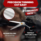 Professional Thinning Shears, High-End Japanese 440C Stainless Steel Hair Cutting Scissors With Sharp Edge Blades, 6.8 Inch Hair Cutting Shears, Right Hand Hair Scissors For Salon, Home, Pet