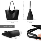 Kalidi Large Tote Bag Vegan Leather Casual Zipper Work Bag Weekender Hobo For Women 16L Oversize Shoulder Travel Purse