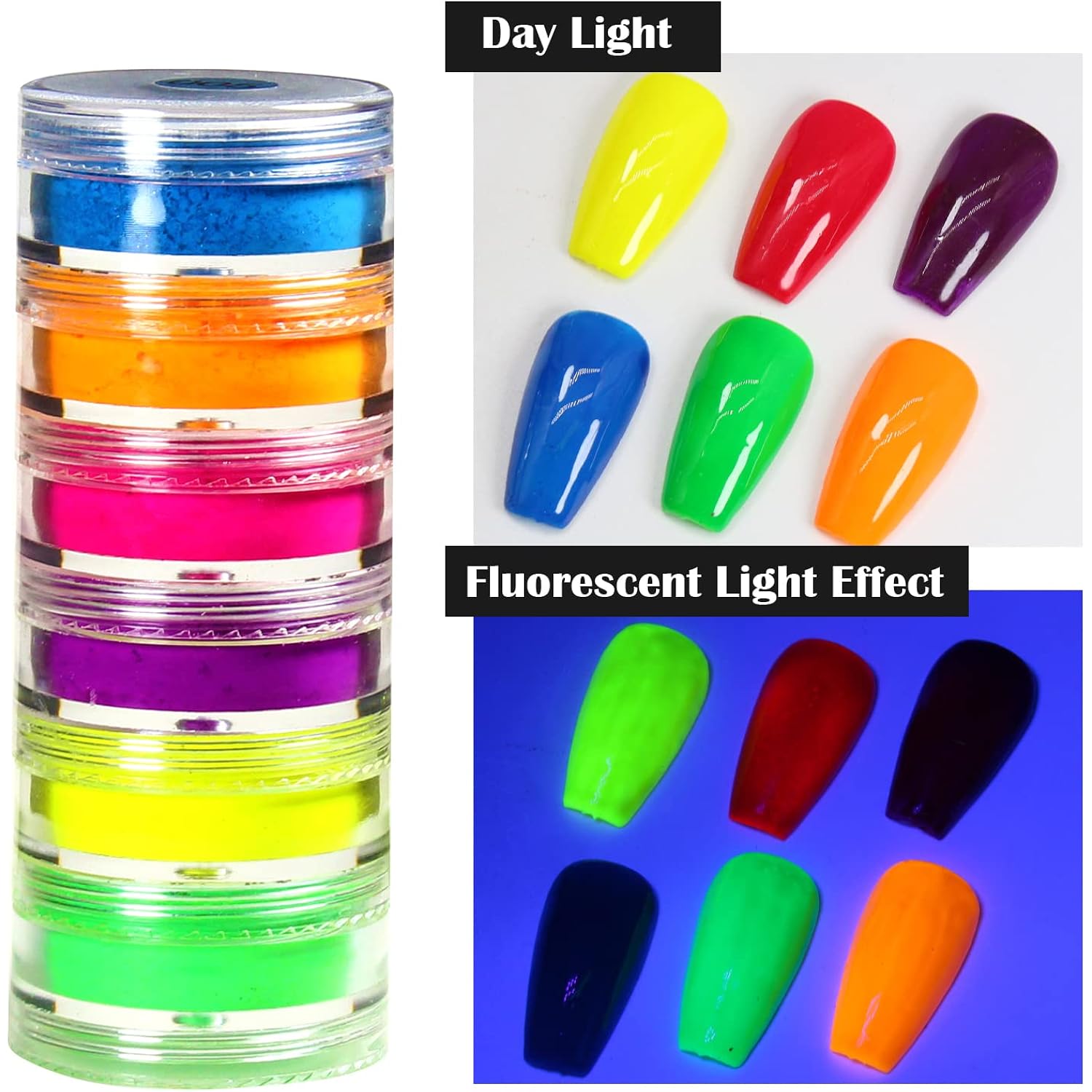 DAGEDA 24 Color Pigment Nail Powder, Colorful Iridescent Glitter Ultrafine Luminous Pearlescent High-Gloss Halo Powder, Nails Pigments Dust 3D DIY Nail Art Decoration（Color B ）