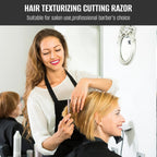 Feisier Hair Razors For Cutting Hair, Professional Styling Texturizing Razor, Stainless Steel Thinning Razor Kit With 10 Replacement Blades, Premium Texture Cutting Razor For Salon And Home