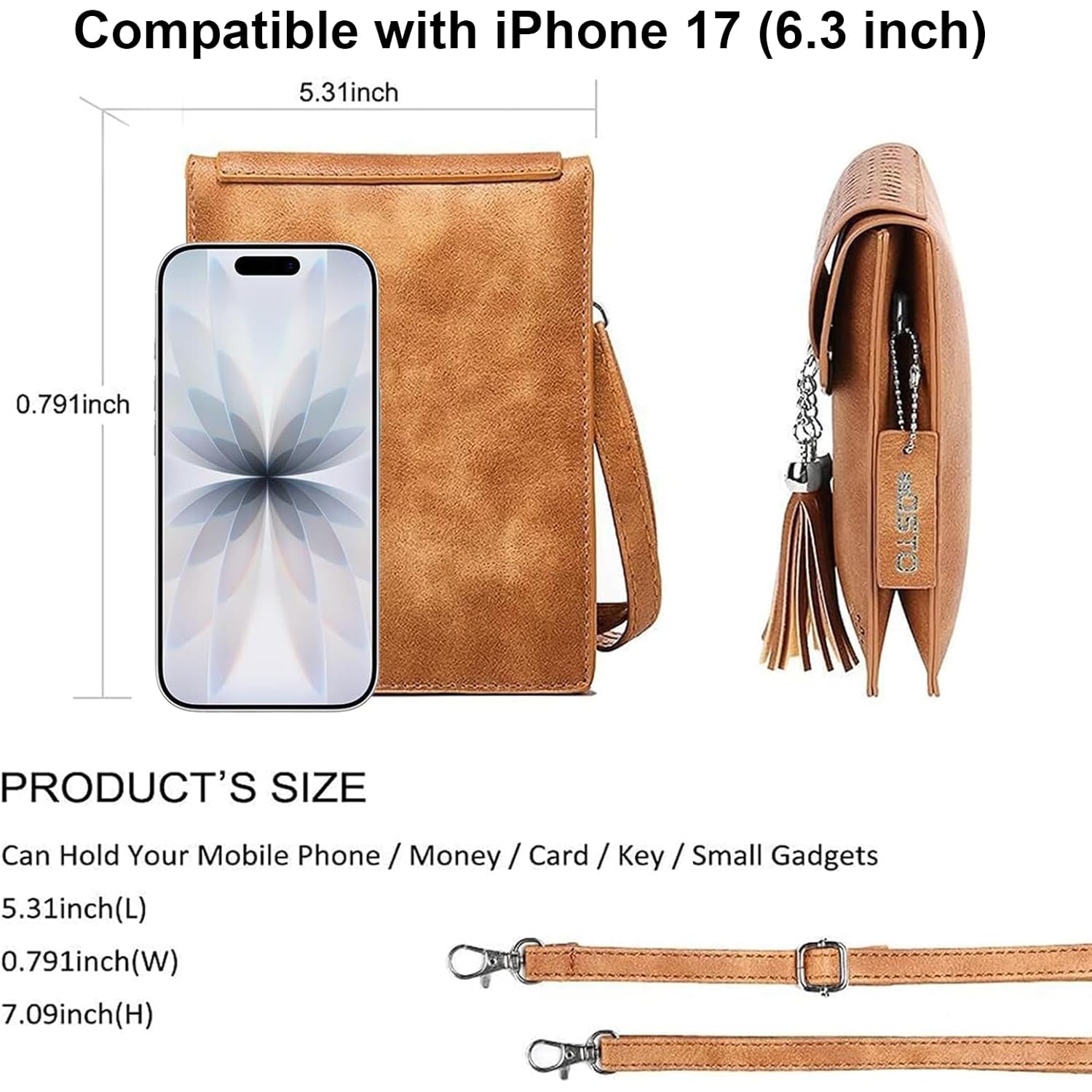 seOSTO Womens Small Crossbody Bag For Woman, Tassel Wallet Purse，Gifts For Teenage Girls