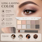 Sulily 10 Colors Matte Eyeshadow Palette, Gray Taupe Brown Nude Eye Shadow Makeup, Neutral Smokey Eye Shadowfor Older Women, Blendable,Long Lasting Waterproof Professional Beauty Makeup Kit, Cement