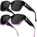 Myiaur Fit Over Glasses Sunglasses For Women, Trendy Oversized Polarized Wear Over Sun Glasses With Uv400 Protection（2 Pack）
