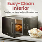 Chefman Countertop Microwave Oven 1.1 Cu. Ft., 1000 Watts With 10 Power Levels, 6 Cooking Presets With One-Touch Express Cook, Eco Mode, Child Safety Lock, & Mute Button - Black