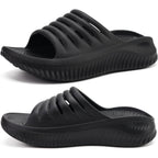 Kuailu Womens Recovery Sandals With Comfortable Plantar Fasciitis Support,Ladies Orthotic Open Toe Sport Slides Thick Cushion Reduces Stress On Feet,Joints & Back Post-Exercise