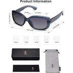 SOJOS Vintage Square Sunglasses for Women Polarized UV Protection Havana Frame SJ2111 Transparent Blue