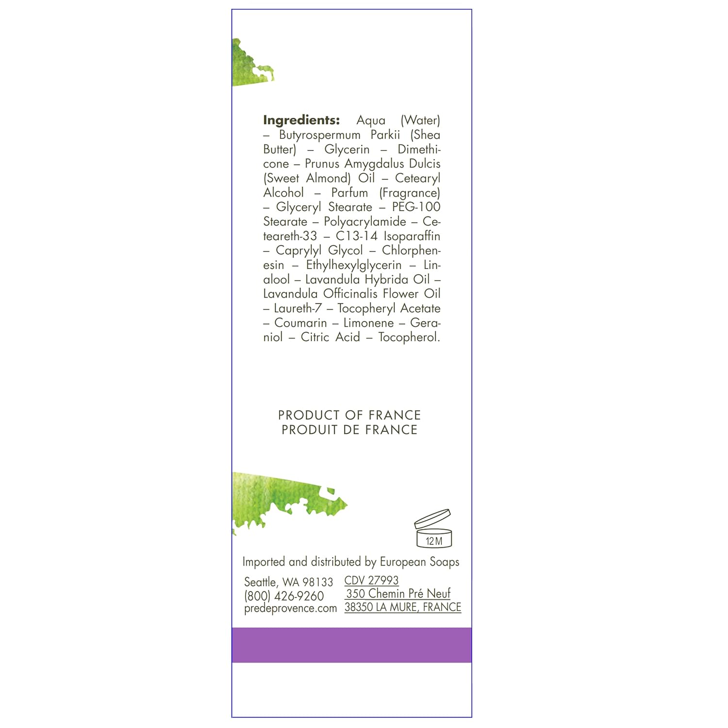 Pre de Provence Beurre De Karité Moisturizing Collection, Shea Butter Enriched Nourishing, Hand Cream, 75ML, Lavender