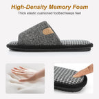 Mens Cozy Memory Foam Slippers Indoor Outdoor Gifts For Men Slip On House Shoes Anti-Skid Soft Open Toe Slippers