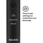Keurig SimpleCafe Frother, Rechargeable Handheld Milk Frother for Lattes, Cappuccinos & Iced Coffee, USB Cord Included, Microwave-Safe Frothing Cup, Hot & Cold Foam Maker