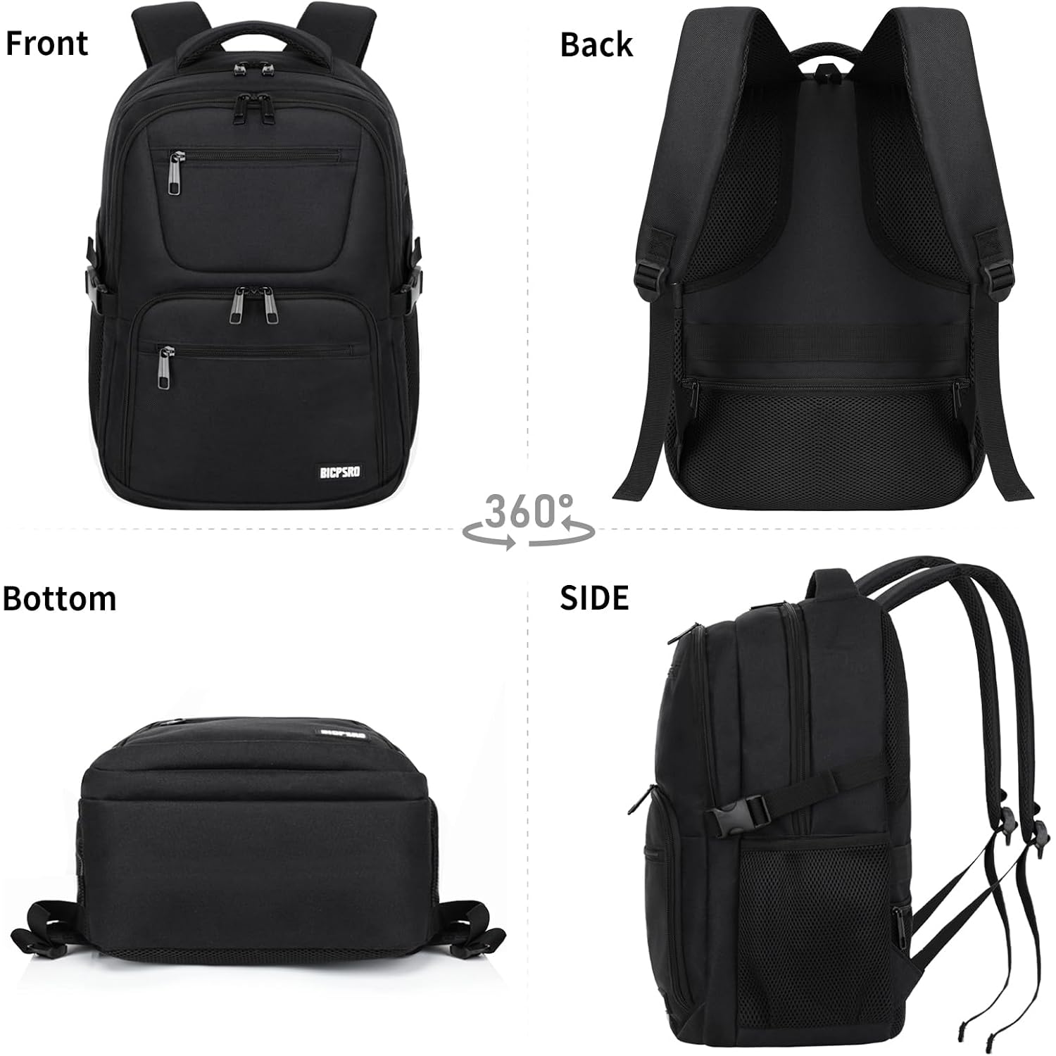 Black Backpack For School, School Backpack For Boys Teens, Backpacks For Men, College High Middle School Bookbag Fits15.6 Inch Laptop With Reinforced Straps, Boys Backpack, Book Bag
