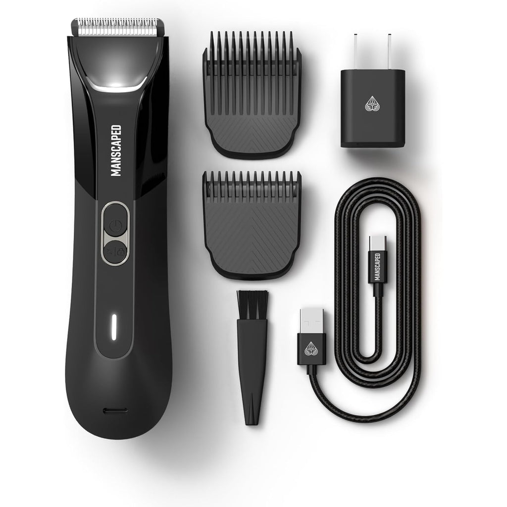 MANSCAPED® The Lawn Mower® 4.0 PRO - Groin & Body Hair Trimmer, Updated SkinSafe® Trimmer Blade, Waterproof Wet/Dry Groomer, USB-C & Wireless Charging Compatible, Men’s Ball Shaver with Travel Lock