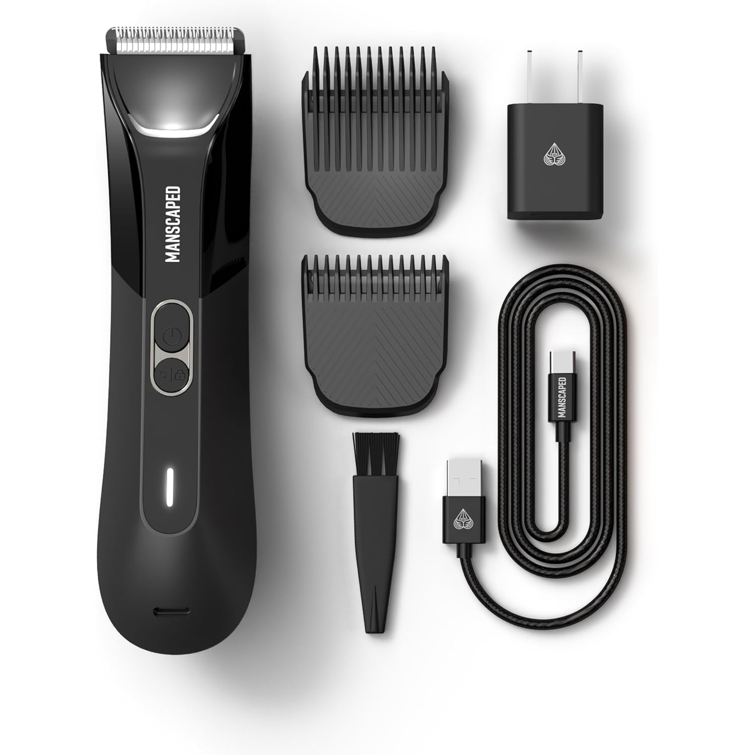 MANSCAPED® The Lawn Mower® 4.0 PRO - Groin & Body Hair Trimmer, Updated SkinSafe® Trimmer Blade, Waterproof Wet/Dry Groomer, USB-C & Wireless Charging Compatible, Men’s Ball Shaver with Travel Lock