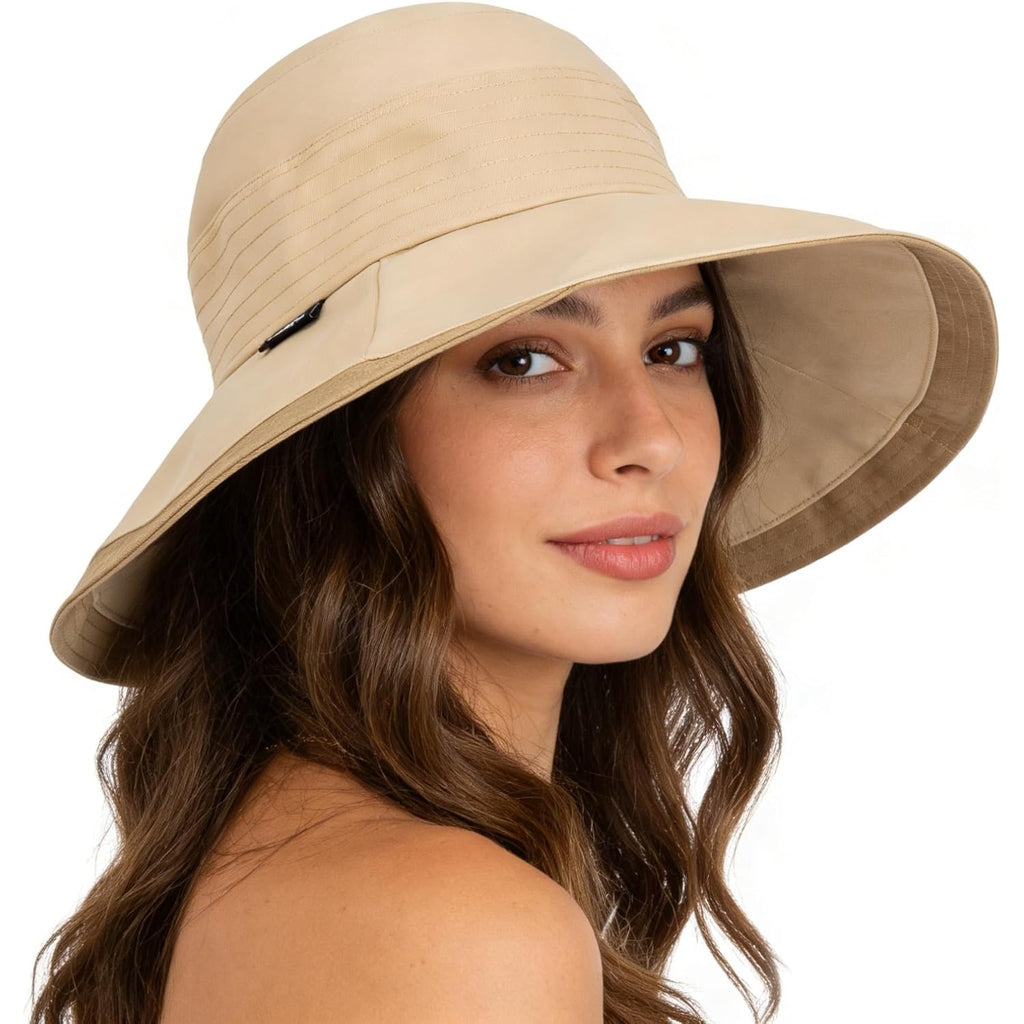 Womens Sun Hats with UV Protection Wide Brim Summer Beach Hat Upf50+ Foldable Travel