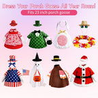 8 Set Porch Goose Outfits Holiday Goose Clothes - Valentine St. Patrick Easter Summer 4Th Of July Fall Halloween Christmas Lawn Porch Goose Clothing For Patio Yard Decor